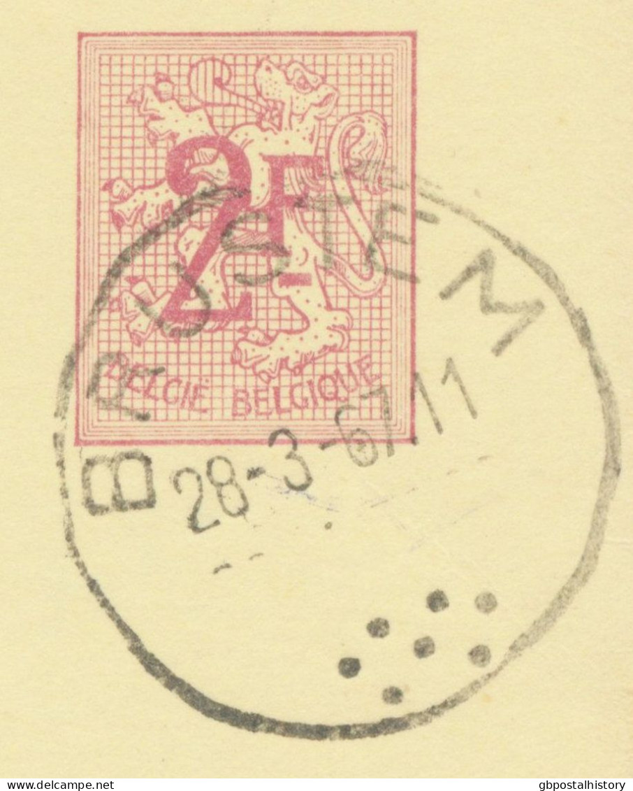BELGIUM VILLAGE POSTMARKS  BRUSTEM (now Sint-Truiden) SC With Dots 1967 (Postal Stationery 2 F, PUBLIBEL 2175) - Matasellado Con Puntos