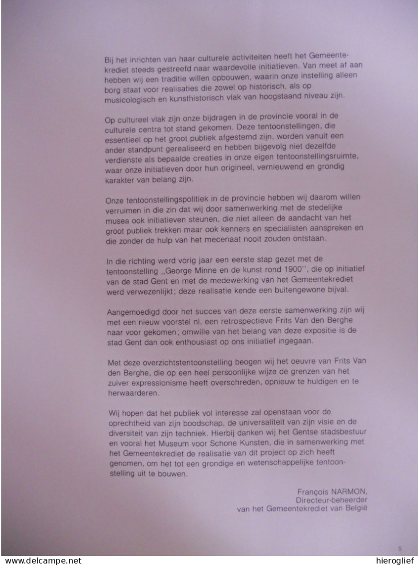 Frits Van Den Berghe ° Gent Retrospectieve 1984 Sint-Martens-Latem Expressionisme Surrealisme Latemse School Schilder - History