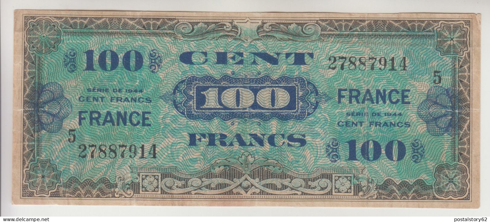 Francia, Banconota Di Occupazione Americana In Francia - 100 Francs 1944 - Other & Unclassified