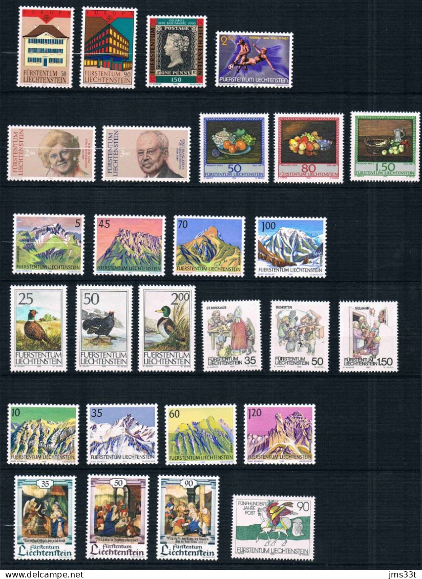 Liechtenstein Année Complète 1990 - Annate Complete