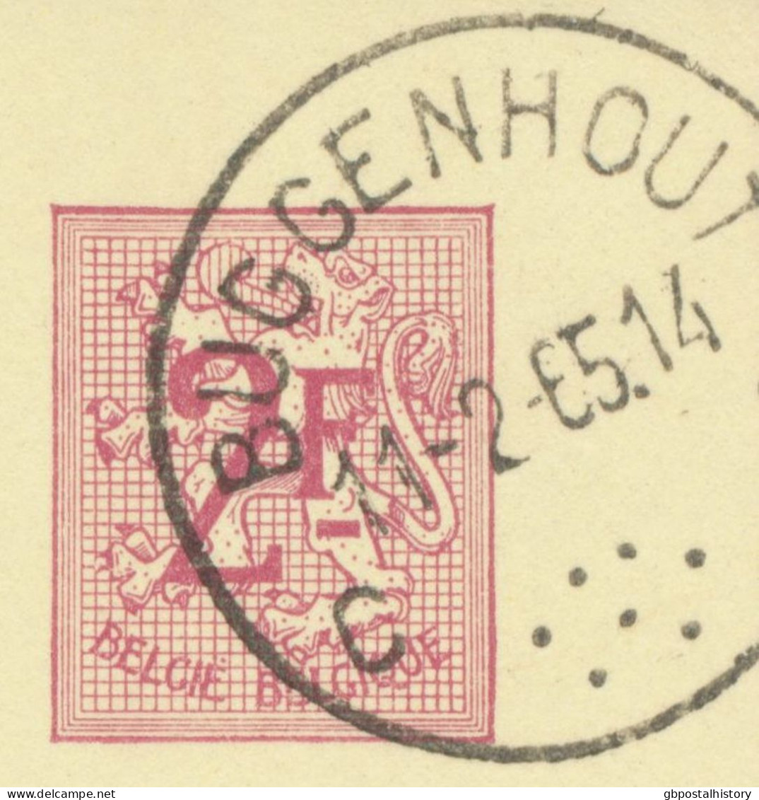 BELGIUM VILLAGE POSTMARKS  BUGGENHOUT C SC With Dots 1965 (Postal Stationery 2 F, PUBLIBEL 1981) - Postmarks - Points