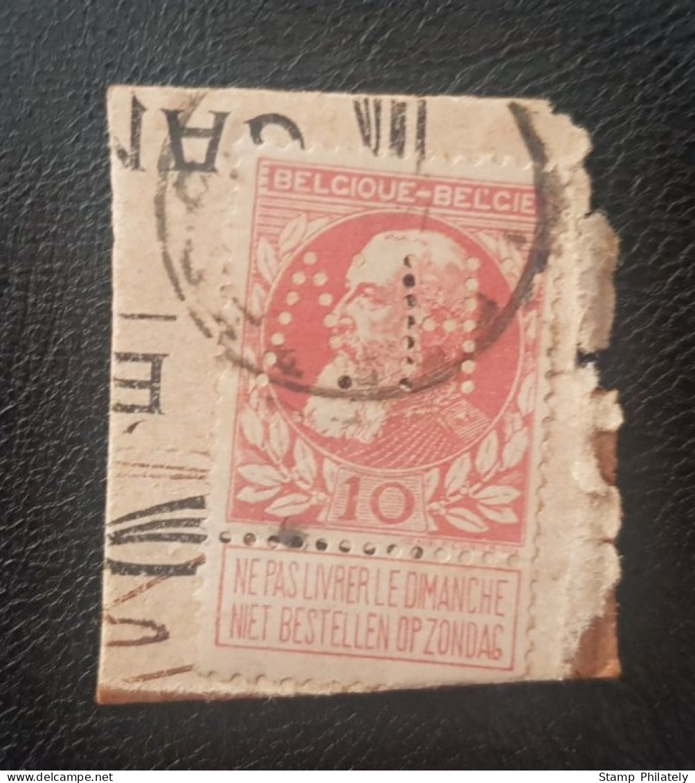 Belgium Perfin On Paper Used Classic Stamp - 1863-09