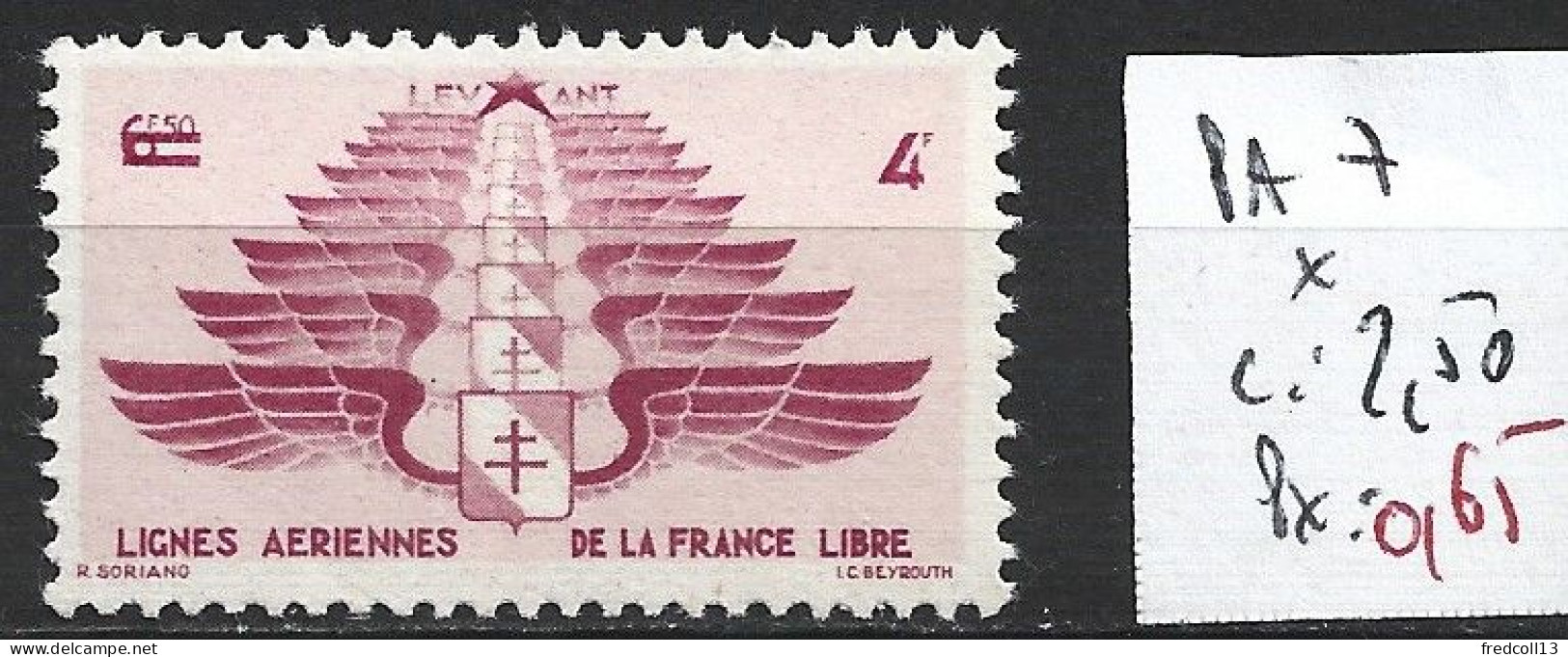 LEVANT FRANCAIS PA 7 * Côte 2.50 € - Unused Stamps
