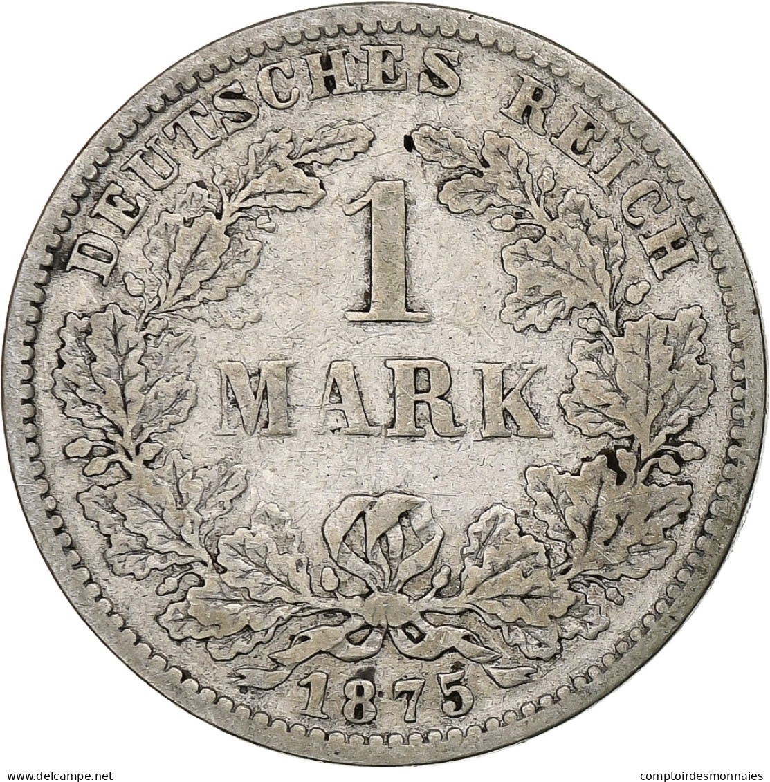 Empire Allemand, Wilhelm I, Mark, 1875, Stuttgart, Argent, TB, KM:7 - 1 Mark