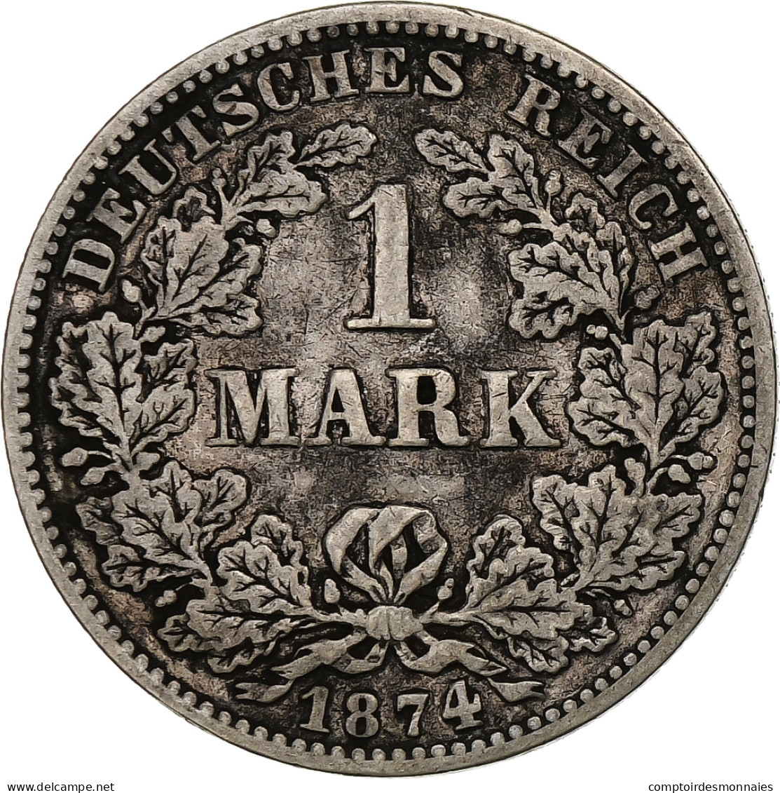 Empire Allemand, Wilhelm I, Mark, 1874, Karlsruhe, Argent, TB+, KM:7 - 1 Mark