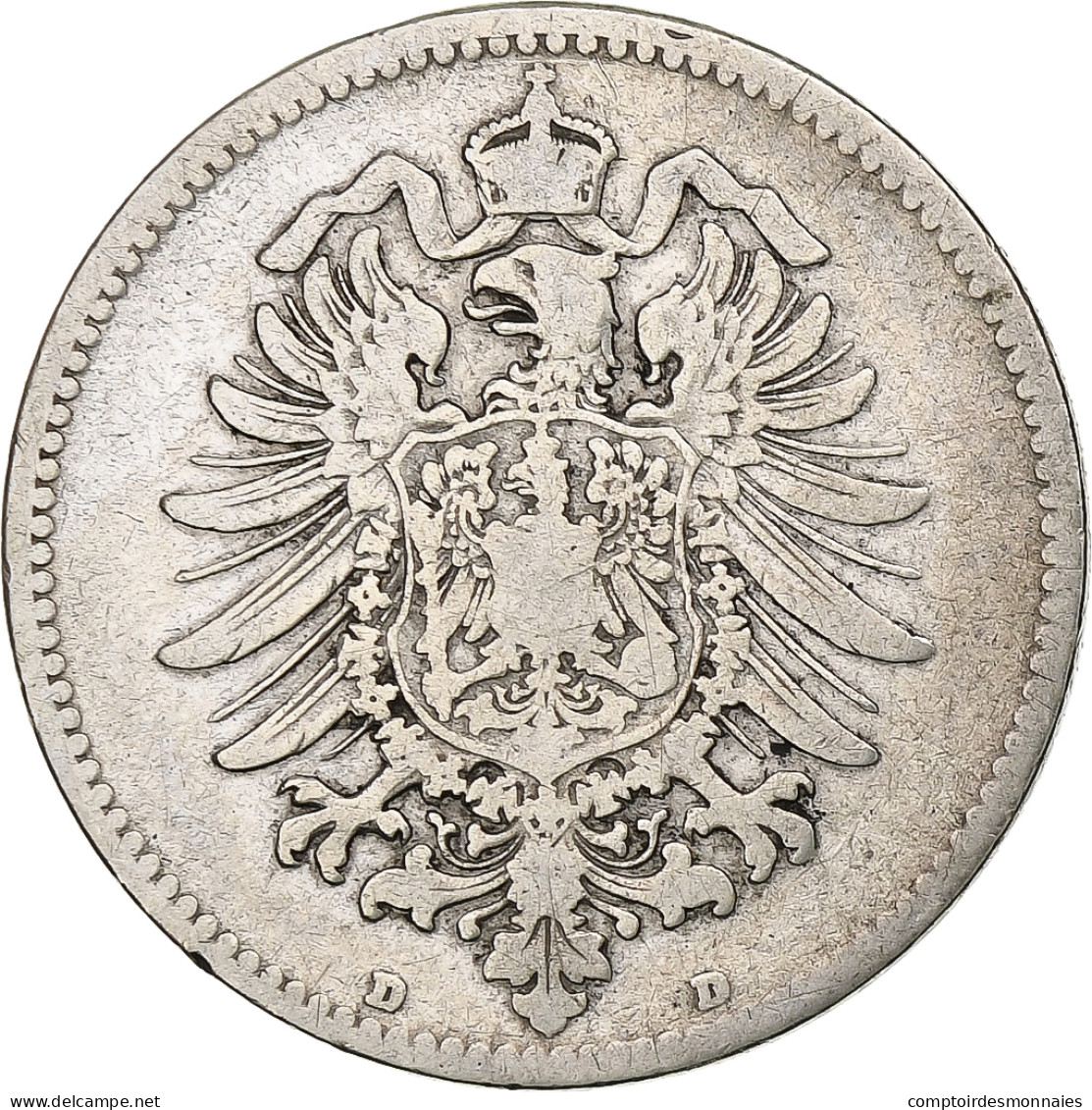 GERMANY - EMPIRE, Wilhelm I, Mark, 1874, Munich, TB+, Argent, KM:7 - 1 Mark