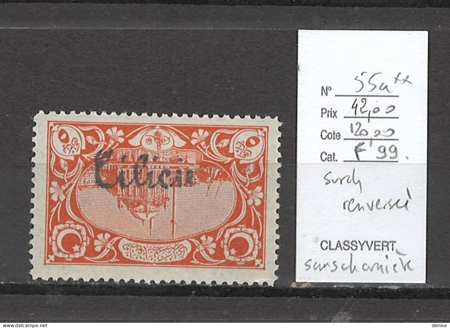 Cilicie - Yvert 55a** - SURCHARGE RENVERSEE - Sans Charniere - Unused Stamps