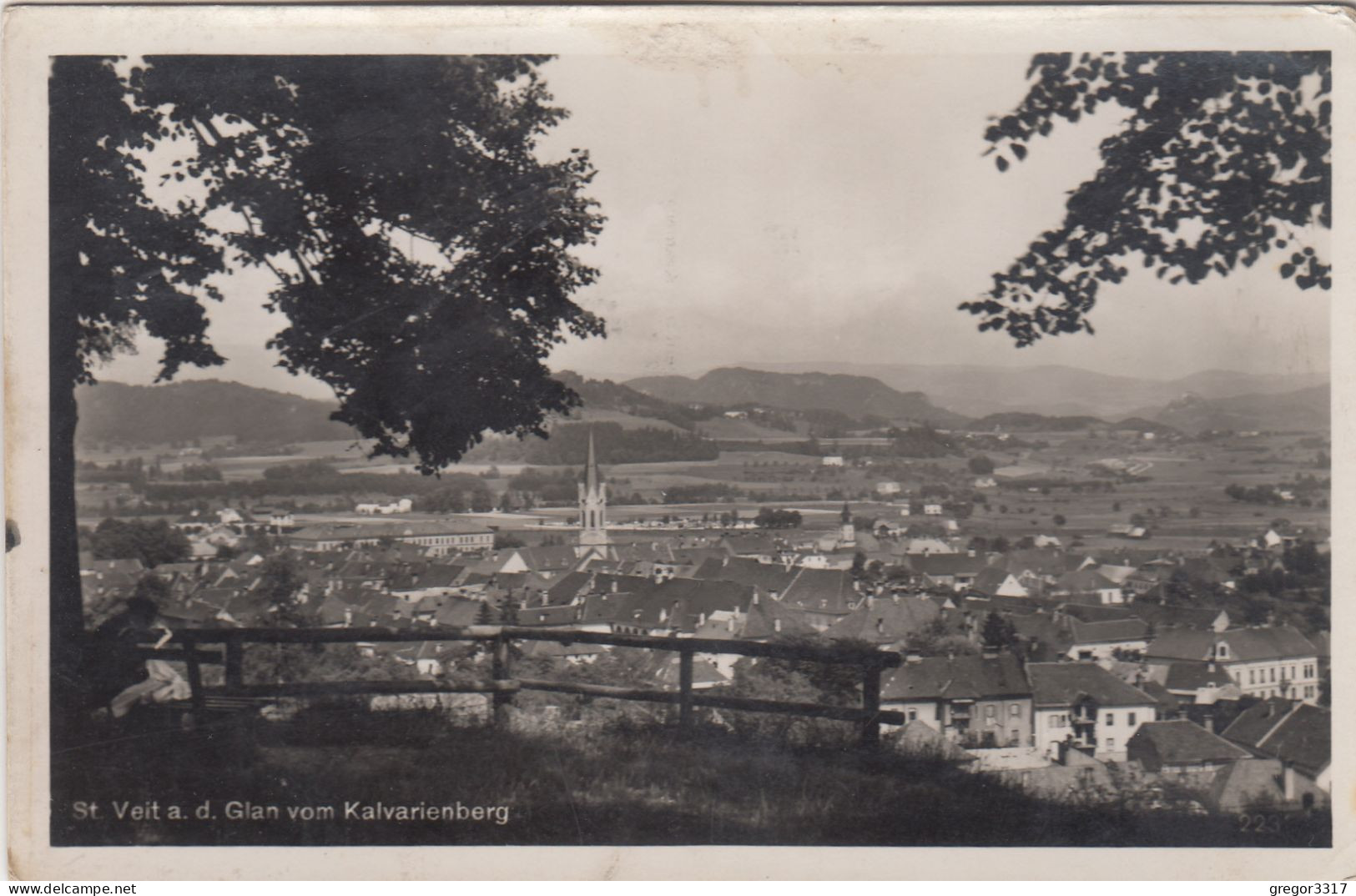 E3976) ST. VEIT A. D. GLAN Vom Kalvarienberg - Alte S/W FOTO AK 1937 - St. Veit An Der Glan