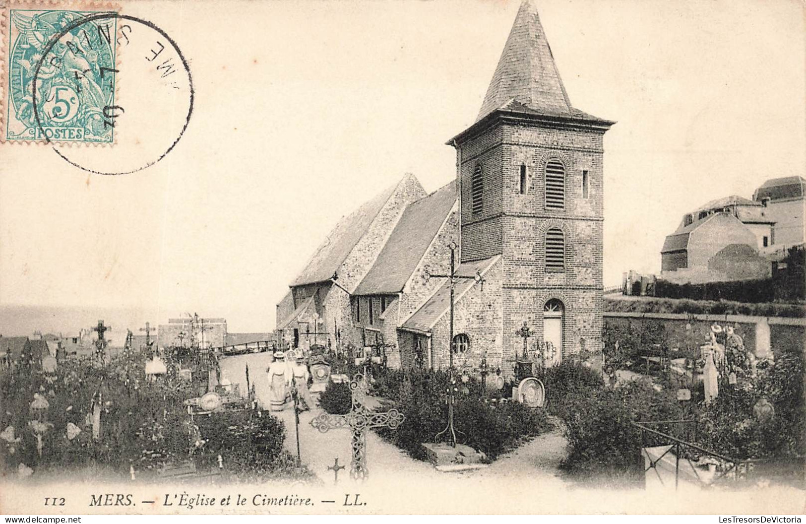 FRANCE - Mers - Vue Générale De L'église Et Le Cimetière - L L - Carte Postale Ancienne - Mers Les Bains