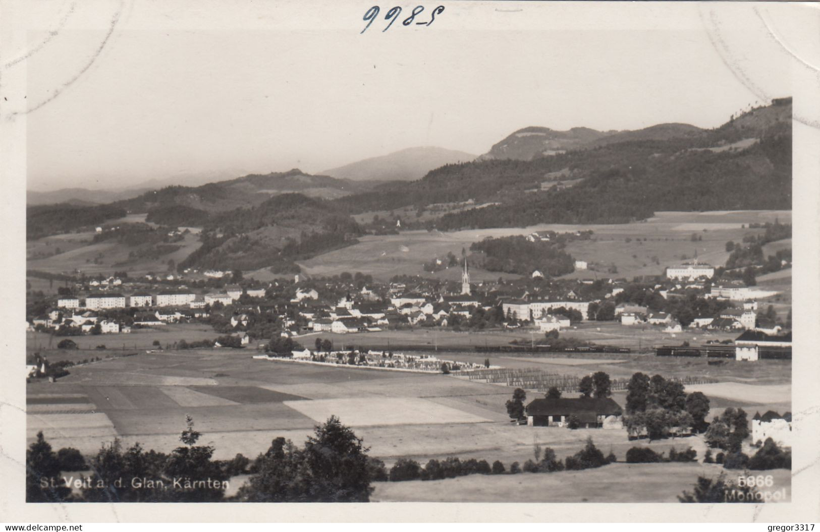 E3981) ST. VEIT A. D. GLAN - Kärnten - S/W FOTO AK Friedhof Felder Etc. ALT - St. Veit An Der Glan