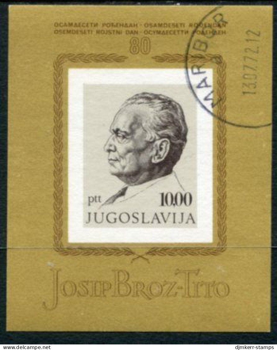 YUGOSLAVIA 1972 Tito 80th Birthday Block Used.  Michel Block 17 - Gebruikt