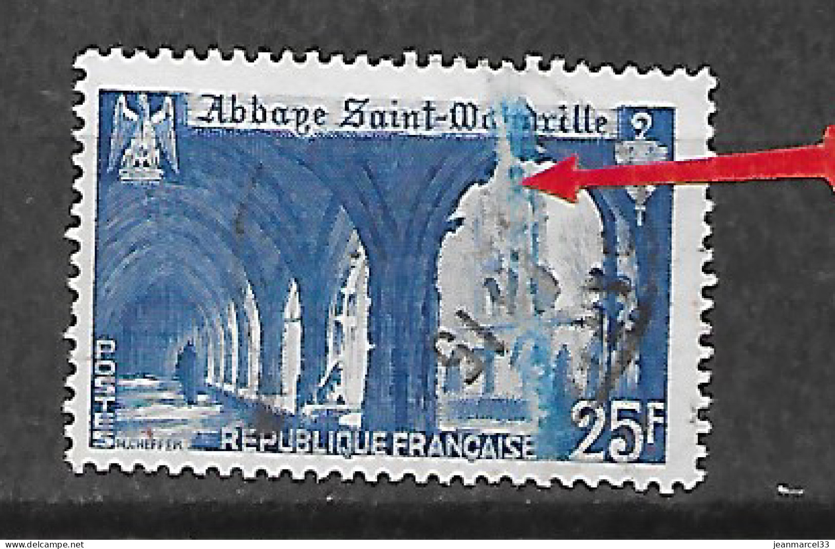 Variété Sur Le N° 842 Large Trainée De Couleur Verticale, Sur Timbre Oblitéré - Used Stamps