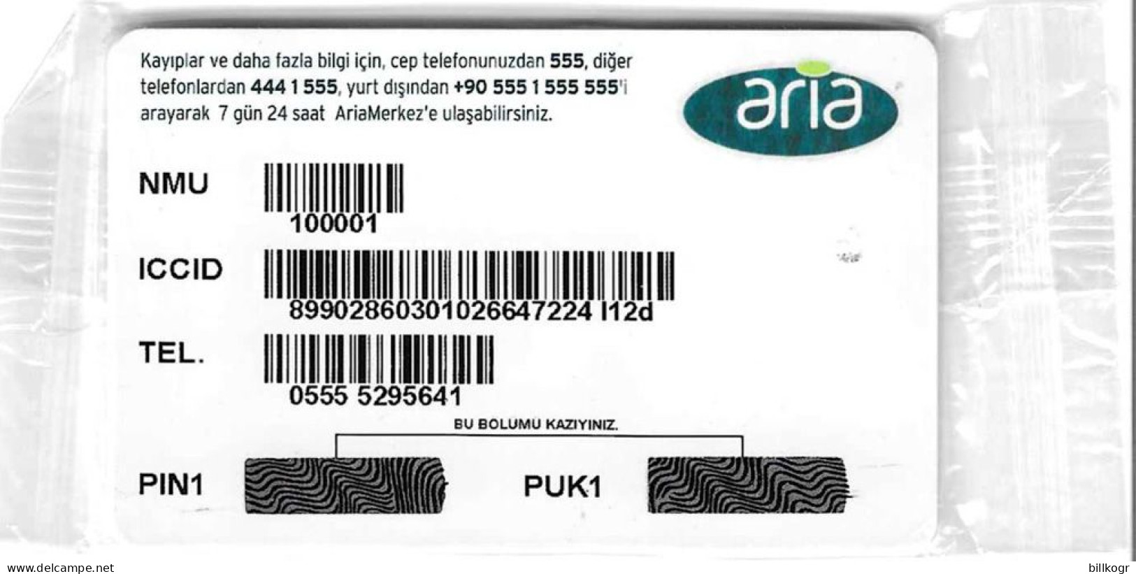 TURKEY - Aria GSM, Chip Incard, Mint - Turquie