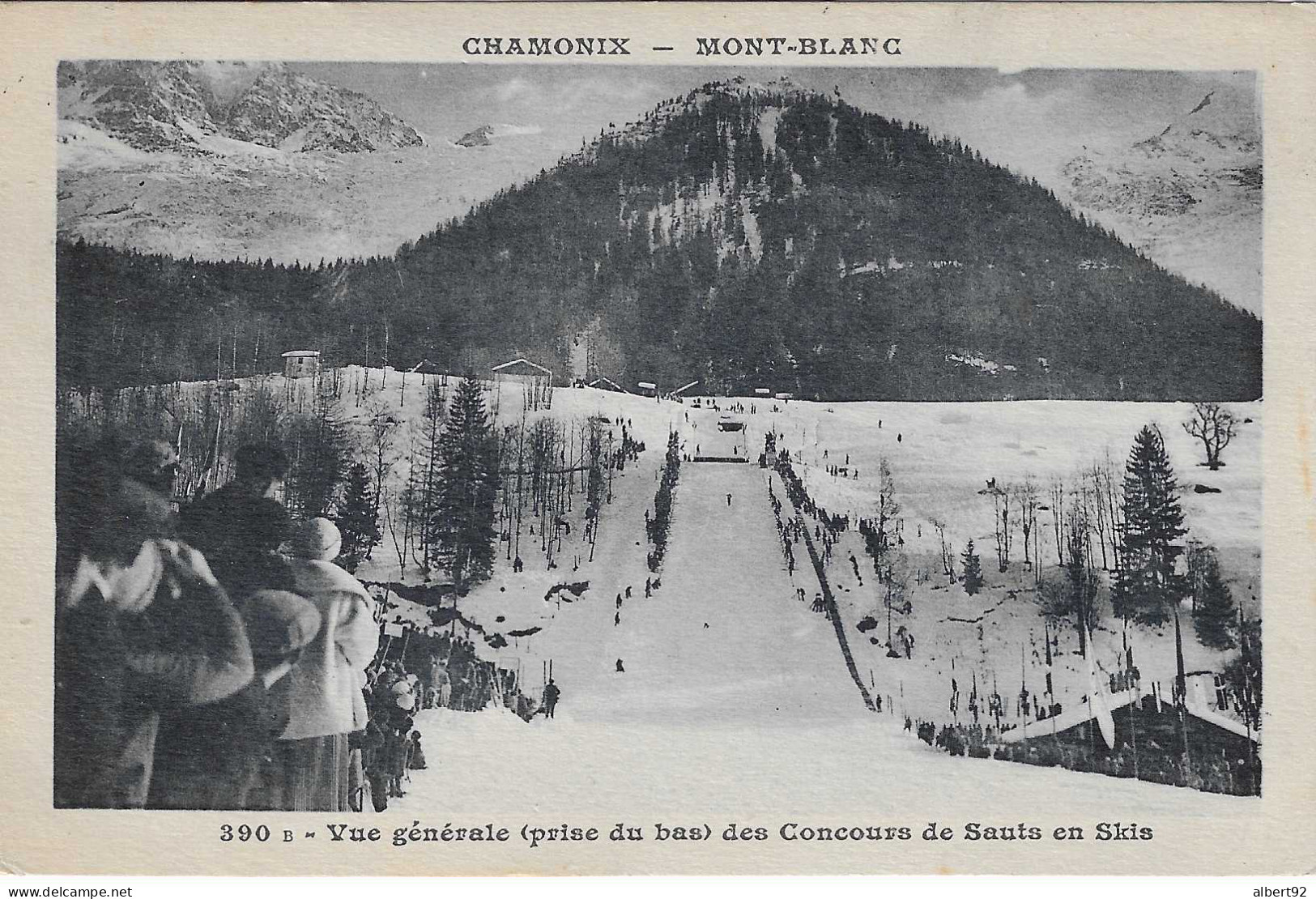 1924  1erJeux Olympiques D'Hiver De Chamonix : Concours De Saut En Skis : Arrivée (drapeau Olympique En Bas à Droite) - Winter 1924: Chamonix