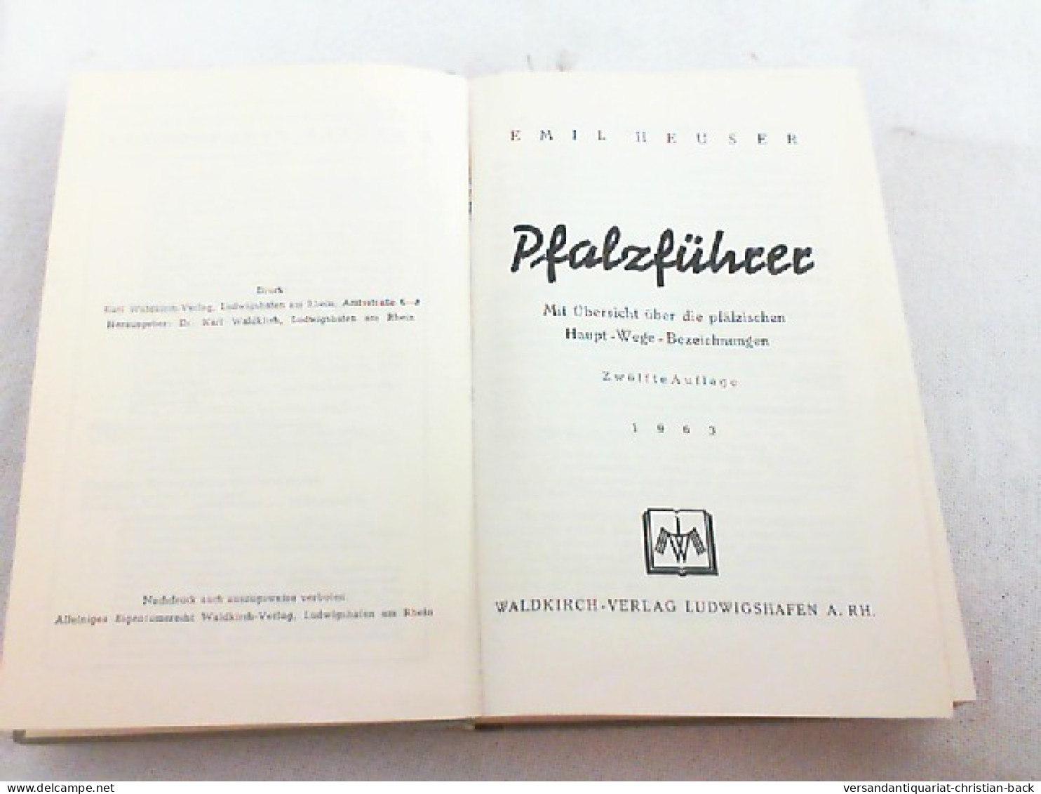 Pfalzführer : Mit Übersicht über D. Pfälz. Haupt-Wege-Bezeichnungen. - Rijnland-Pfalz