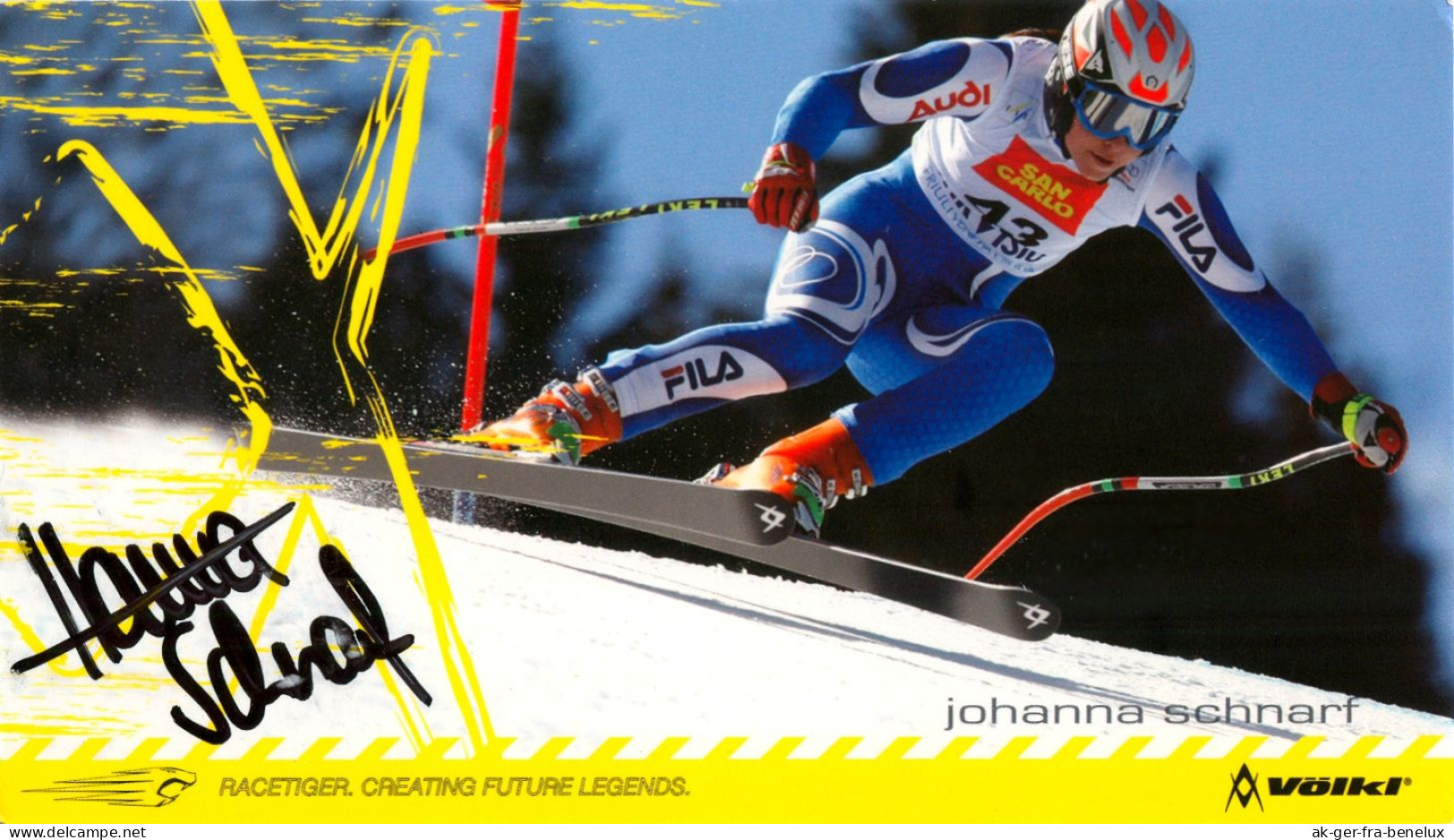 Völkl-AK Ski Alpin Johanna Hanna Schnarf Brixen Bressanone Südtirol Alto Adige Sudtirolo Olympia Olympionikin Schi Italy - Authographs