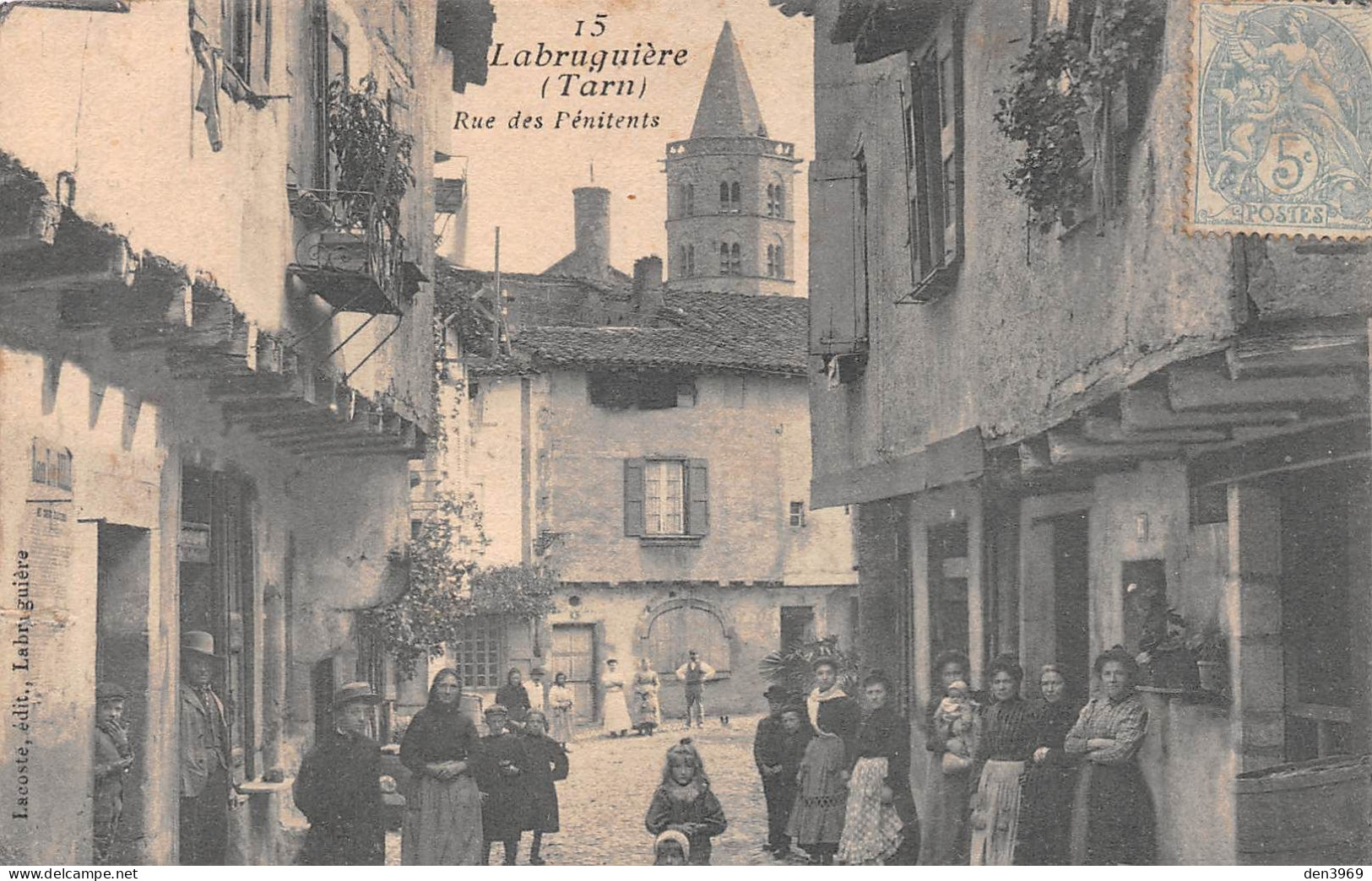 LABRUGUIERE (Tarn) - Rue Des Pénitents - Voyagé 190? (2 Scans) - Labruguière