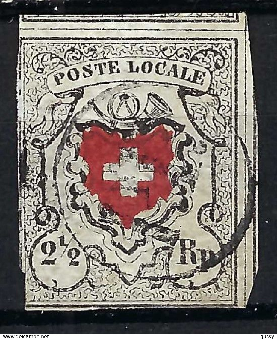 SUISSE Ca.1850: Le ZNr. 14I Obl. "PP Dans Un Cercle" Très Forte Cote - 1843-1852 Kantonalmarken Und Bundesmarken