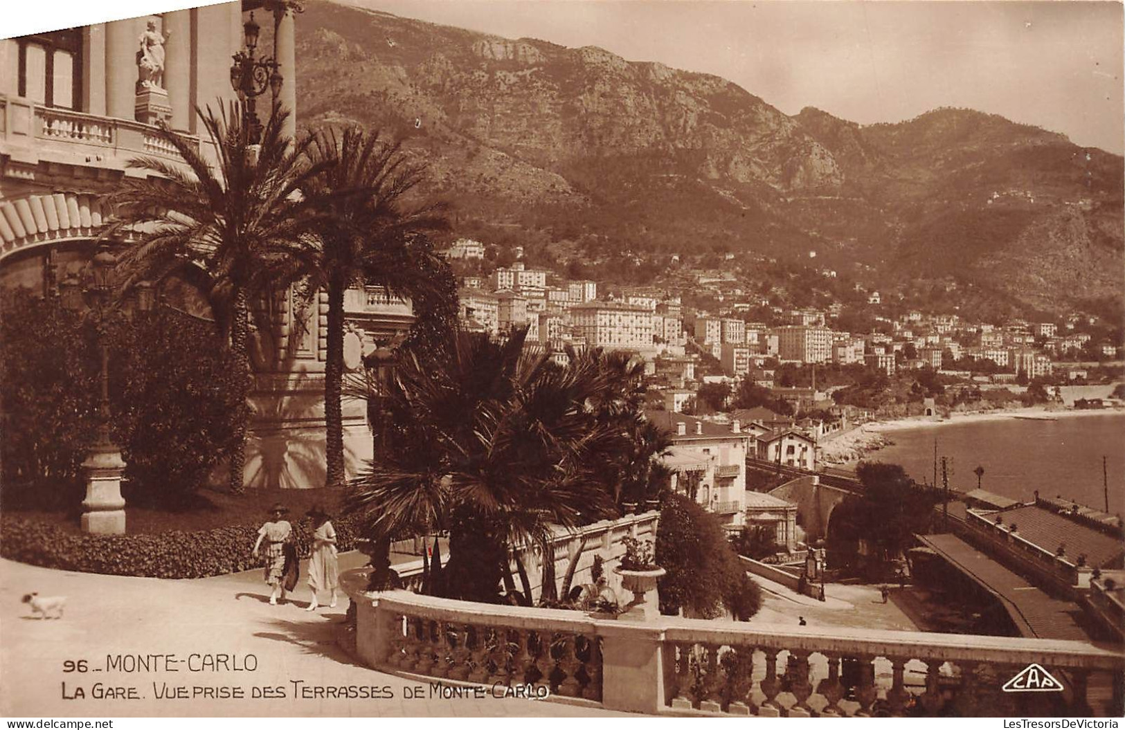 MONACO - Monte Carlo - Vue Sur La Gare Prise Des Terrasses De Monte Carlo - Carte Postale Ancienne - Monte-Carlo