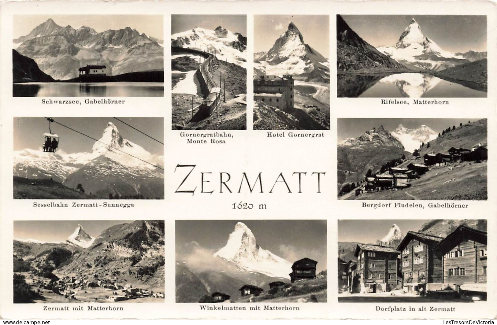 SUISSE - Zermatt - Lausanne - Schwarzsee - Hotel Gornergrat - Riffelsee - Dorfplatz - Carte Postale - Zermatt