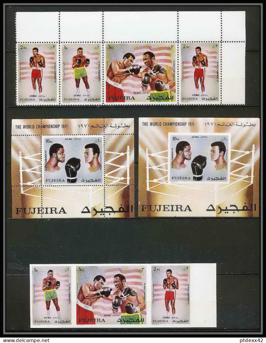 133 - Fujeira MNH ** Mi N° 689 / 691 A / B + Bloc 57 A / B Mohamed Ali Boxe Boxing Non Dentelé (Imperf) - Boxe