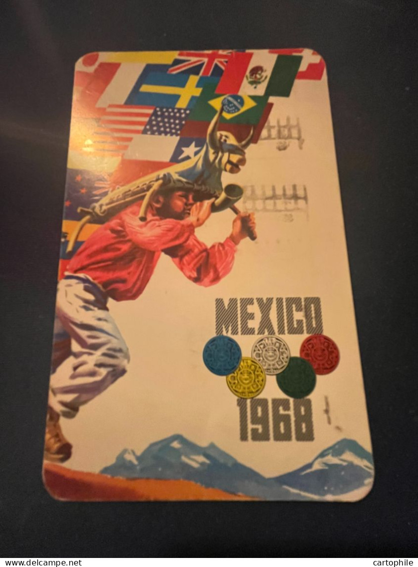 CP + Timbre Jeux Olympiques De MEXICO 1968 Carte Maximum - Verano 1968: México