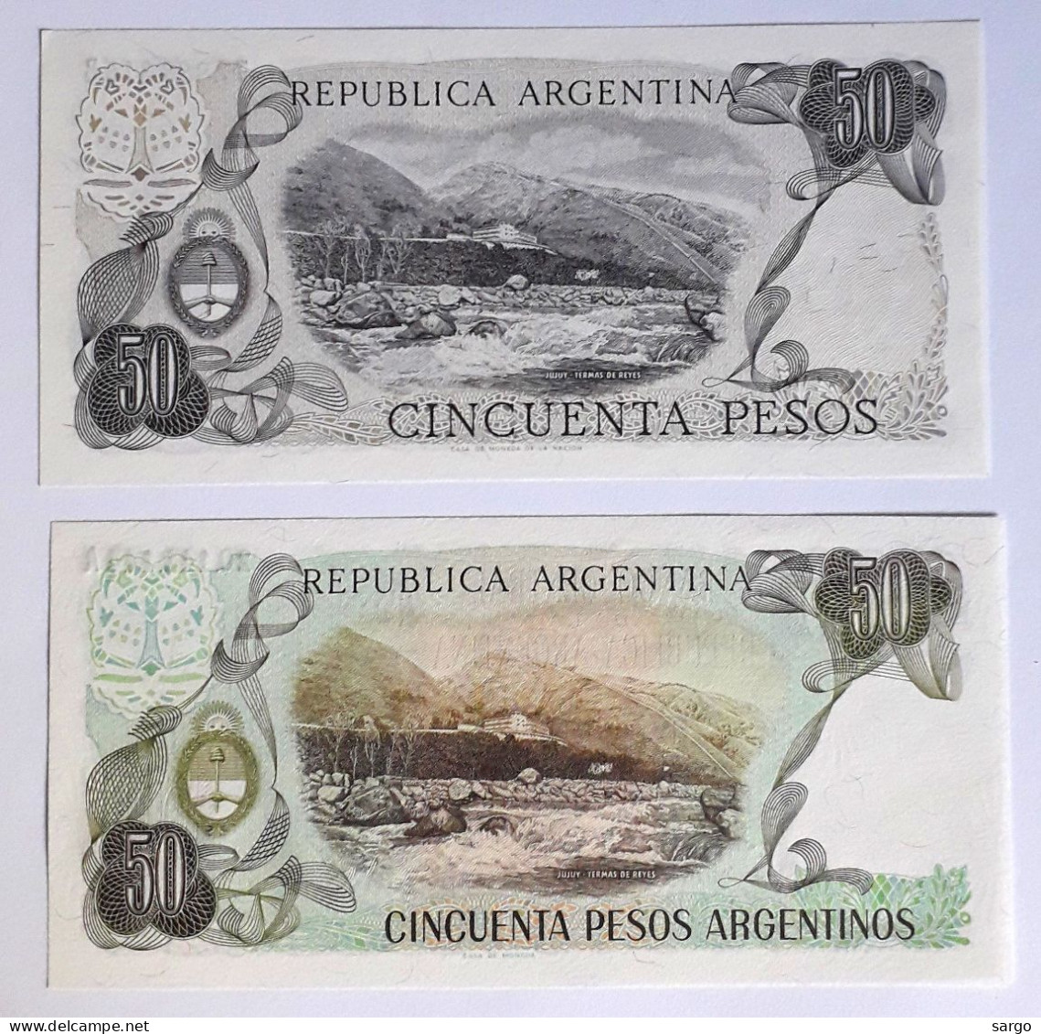 ARGENTINA - 50 PESOS (1976-78) P 301, 50 PESOS (1983-75) P 314  UNC - BANKNOTES - PAPER MONEY - CARTAMONETA - - Argentine