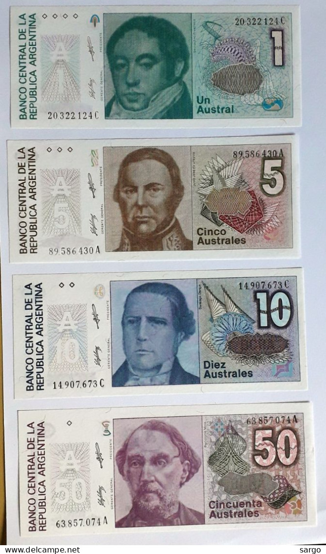 ARGENTINA - 1,5,10,50,100,500,1.000 AUSTRALES PIC FROM 323 TO 329 - UNC - BANKNOTES - PAPER MONEY - CARTAMONETA - - Argentinien