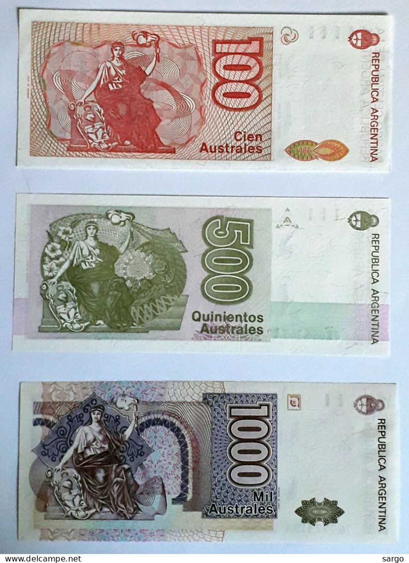 ARGENTINA - 1,5,10,50,100,500,1.000 AUSTRALES PIC FROM 323 TO 329 - UNC - BANKNOTES - PAPER MONEY - CARTAMONETA - - Argentine