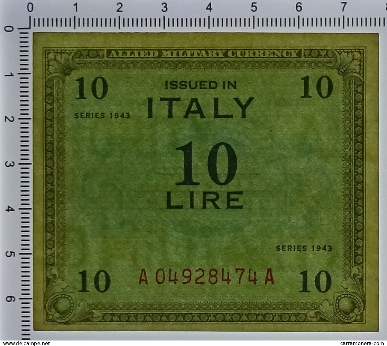 10 LIRE OCCUPAZIONE AMERICANA IN ITALIA MONOLINGUA BEP 1943 SUP+ - 2. WK - Alliierte Besatzung