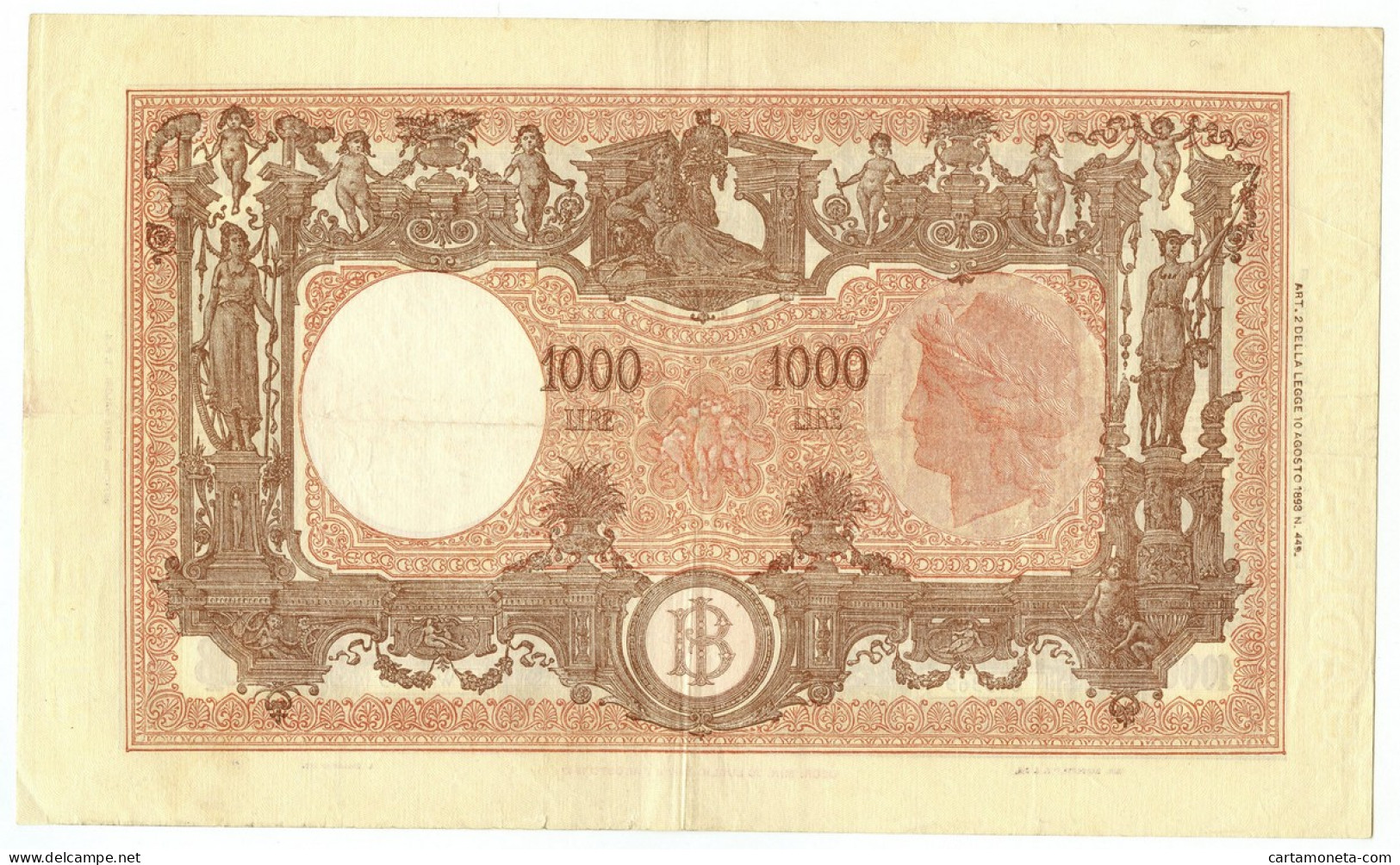 1000 LIRE BARBETTI GRANDE M TESTINA BI REPUBBLICA ITALIANA 22/07/1946 BB+ - Other & Unclassified