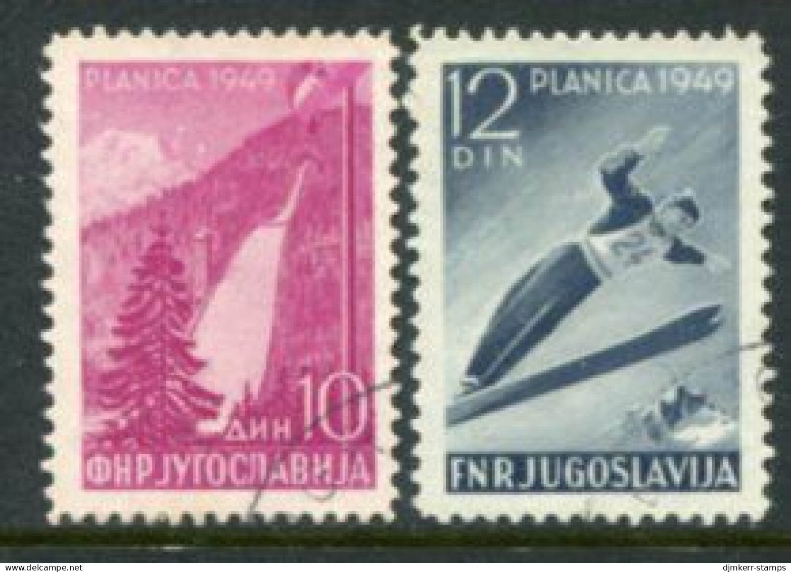 YUGOSLAVIA 1949 Planica Ski Jumps  Used..  Michel 570-71 - Usati