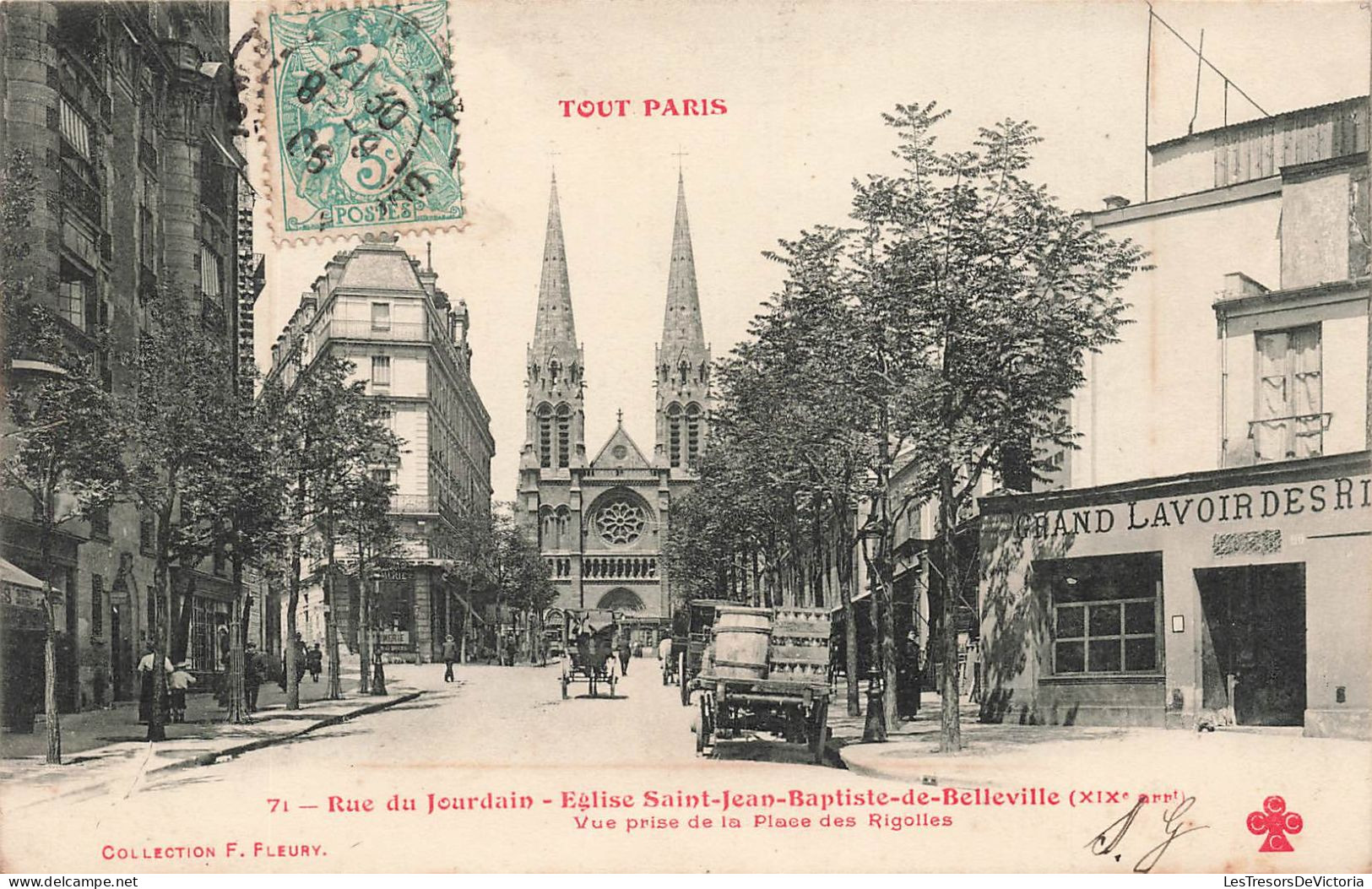FRANCE - Tout Paris - Vue De La Rue De Jourdain - Eglise Saint Jean Baptiste De Belleville - Carte Postale Ancienne - Chiese