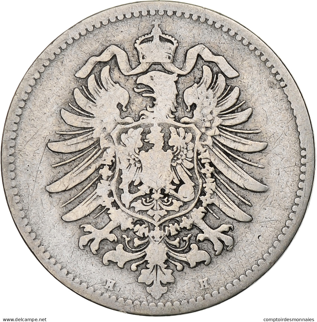 Empire Allemand, Wilhelm I, Mark, 1874, Darmstadt, Argent, TB+, KM:7 - 1 Mark