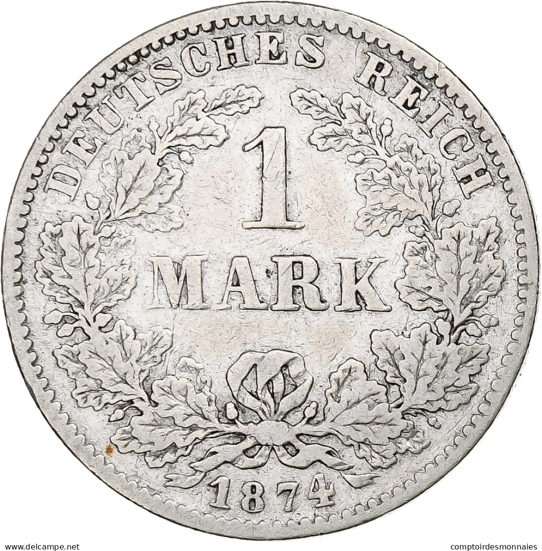 Monnaie, GERMANY - EMPIRE, Wilhelm I, Mark, 1874, Karlsruhe, TB, Argent, KM:7 - 1 Mark