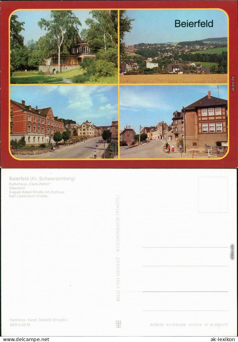 Beierfeld Grünhain- Kulturhaus "Clara Zetkin",  Karl-Liebknecht-Straße 1986 - Grünhain