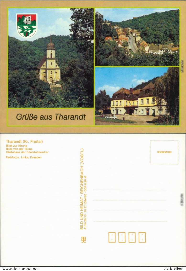 Tharandt Kirche, Panorama-Ansicht, Gästehaus Der Edelstahlwerker 1989 - Tharandt