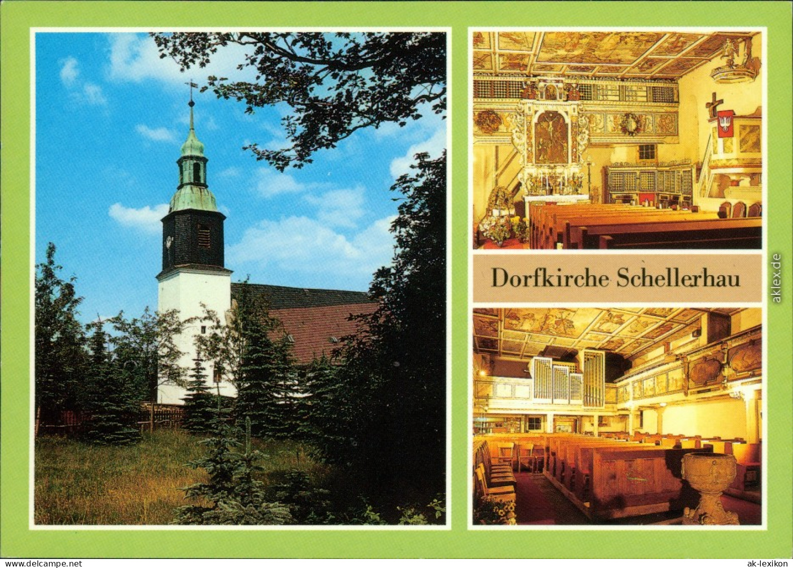 Schellerhau Altenberg (Erzgebirge) Dorfkirche: Altar, Orgel 1988 - Schellerhau