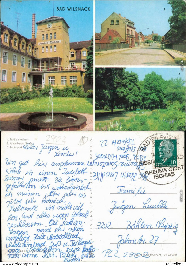 Bad Wilsnack 1. Puschkin-Kurhaus, 2. Wittenberger Straße, 3. Im Kurpark 1974 - Bad Wilsnack