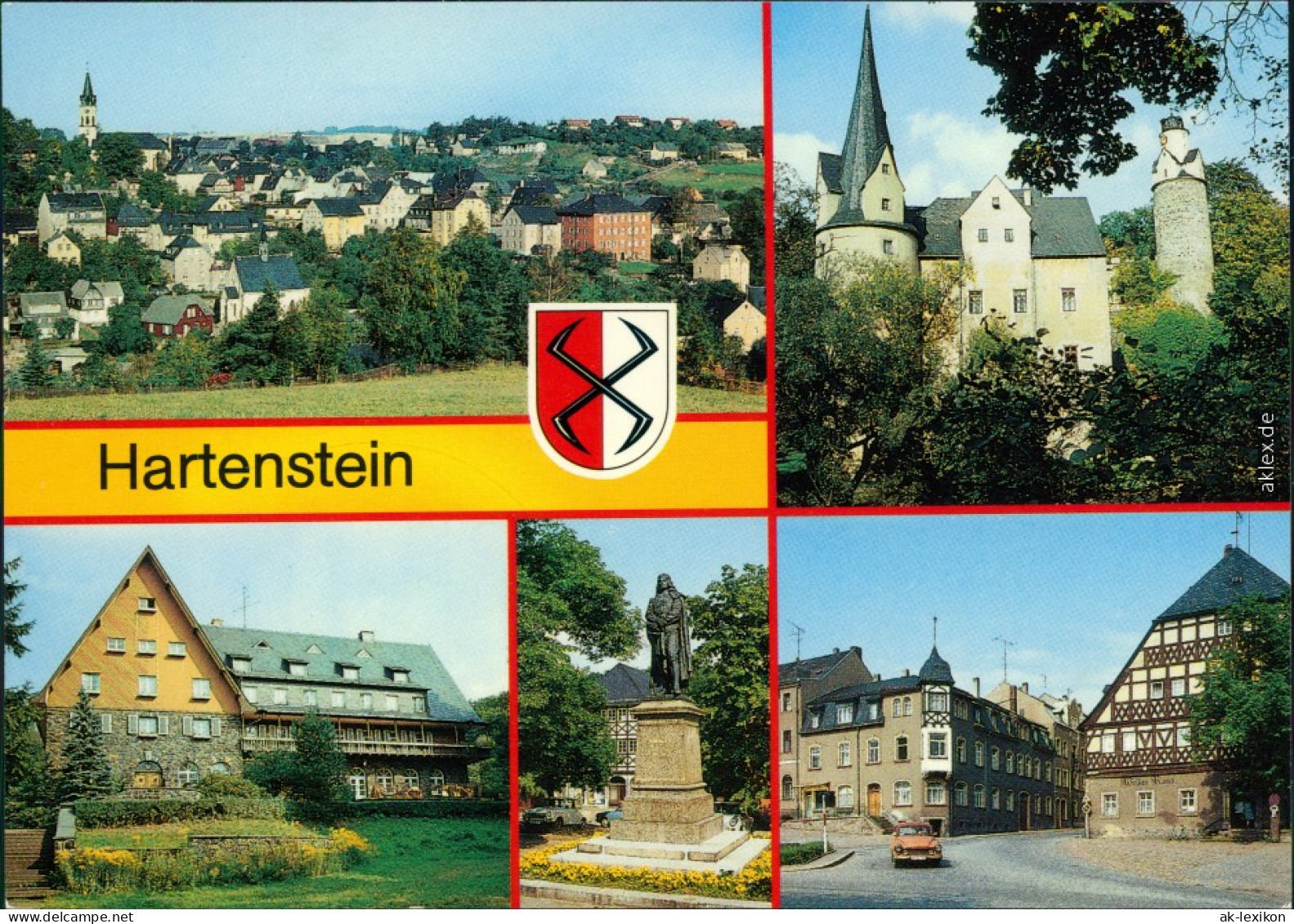 Hartenstein  FDGB-Erholungsheim Thälmann-Platz  HO-Gaststätte "Weißes Roß" 1988 - Hartenstein