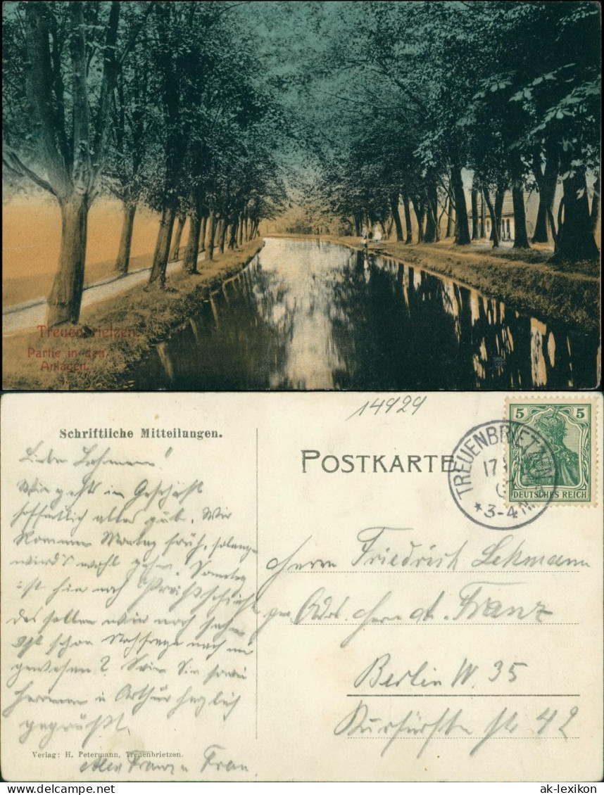 Ansichtskarte Treuenbrietzen Partie In Den Anlagen 1909 - Treuenbrietzen