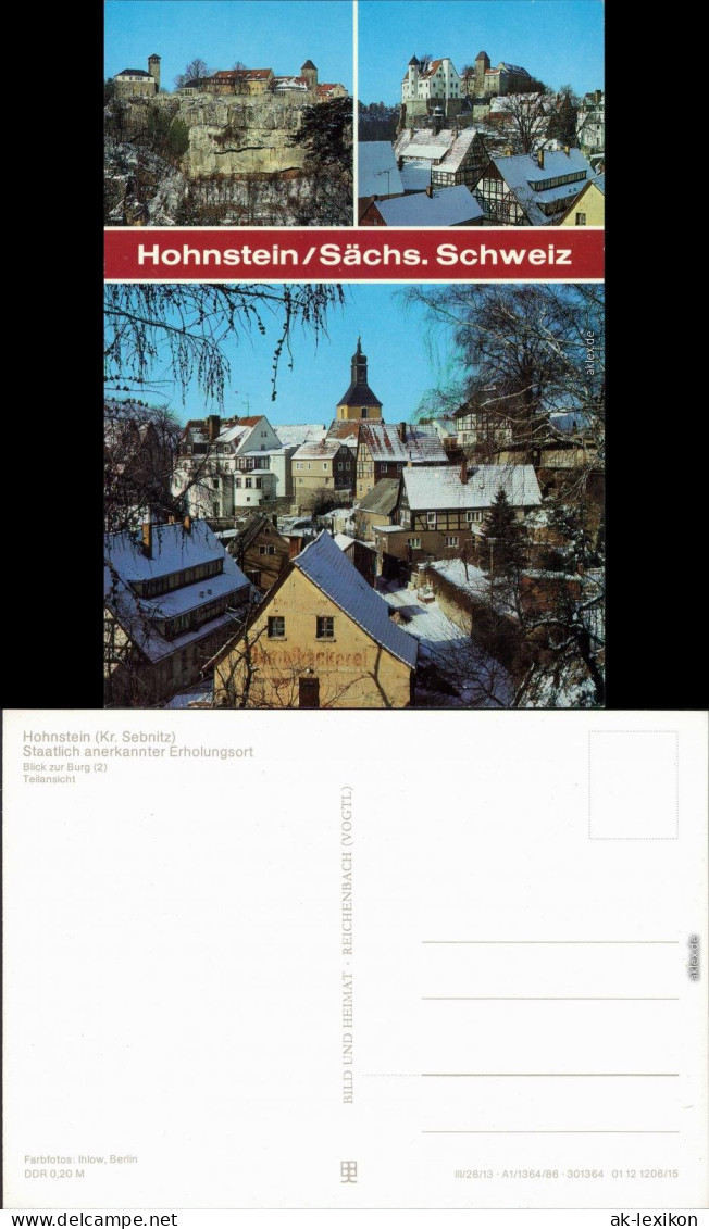 Hohnstein (Sächs. Schweiz) Blick Zur Burg (2) über Die Stadt, Teilansicht 1986 - Hohnstein (Saechs. Schweiz)