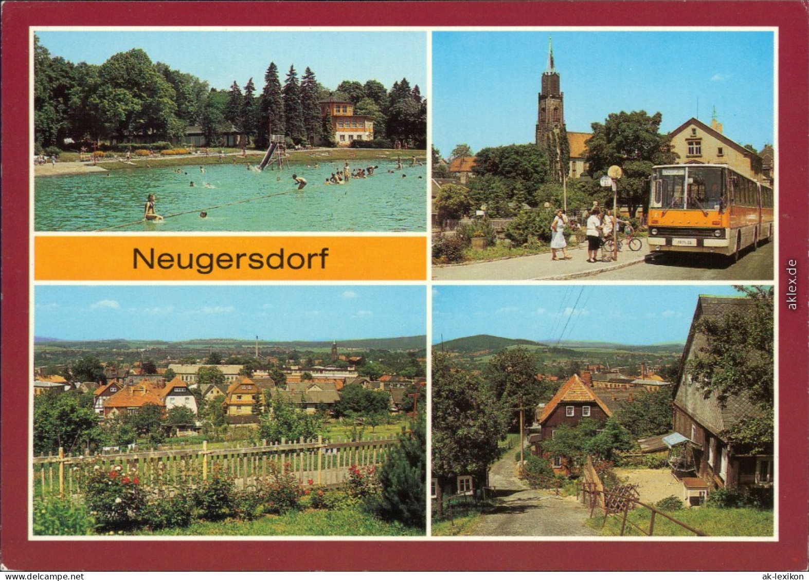 Neugersdorf Freibad, Karl-Marx-Platz, Übersicht, Hohe Straße 1987 - Neugersdorf