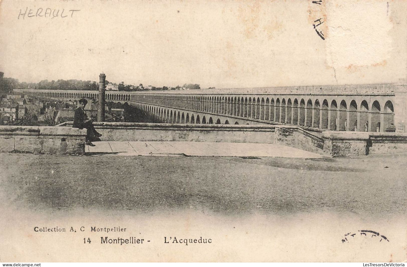 FRANCE - Montpellier - L'Acqueduc  - Homme Aussis Tout Seul - Carte Postale Ancienne - Montpellier