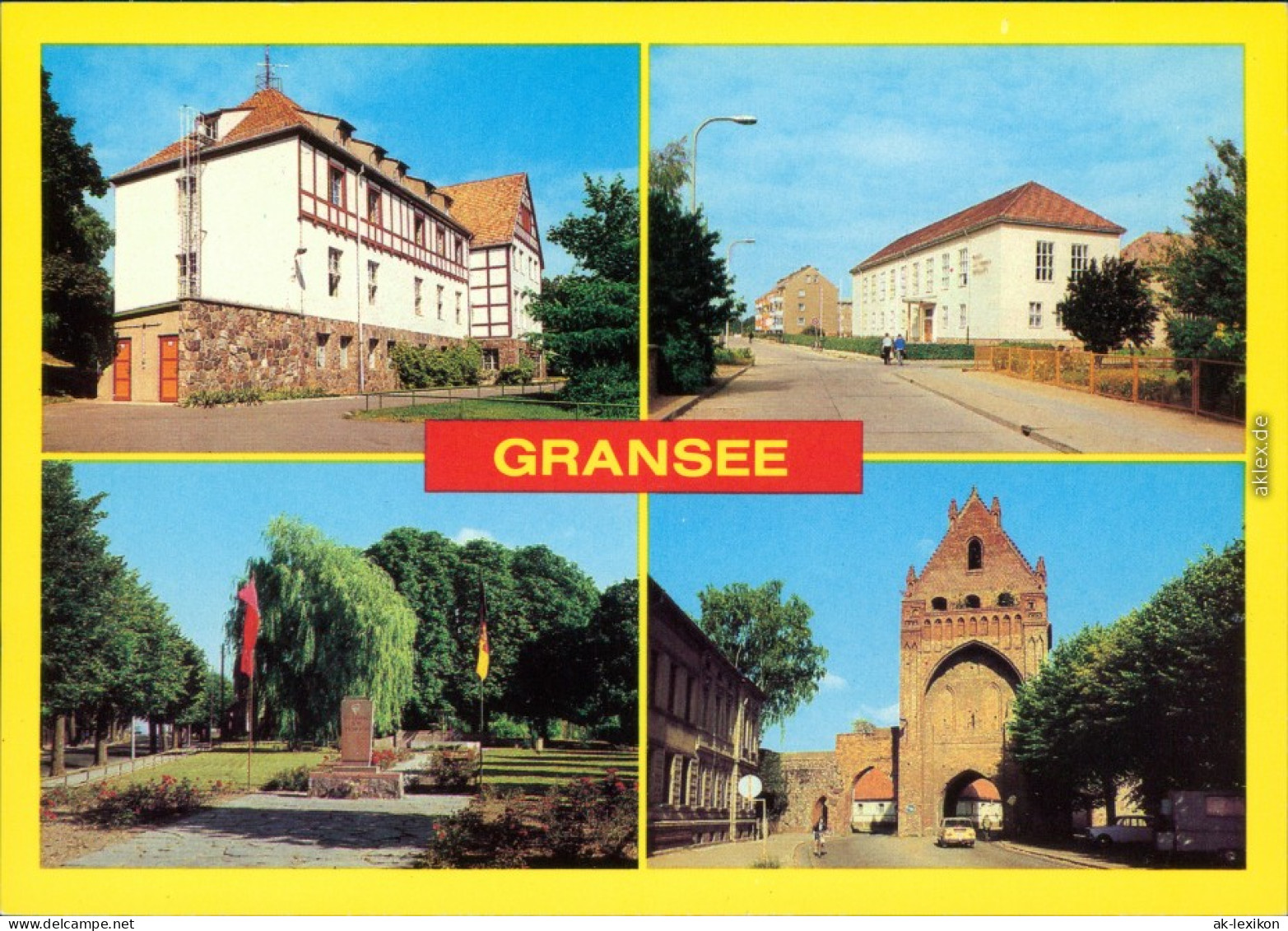 Gransee Kreiskrankenhaus, Werner-Seelenbinder-Oberschule, Platz   1983 - Gransee