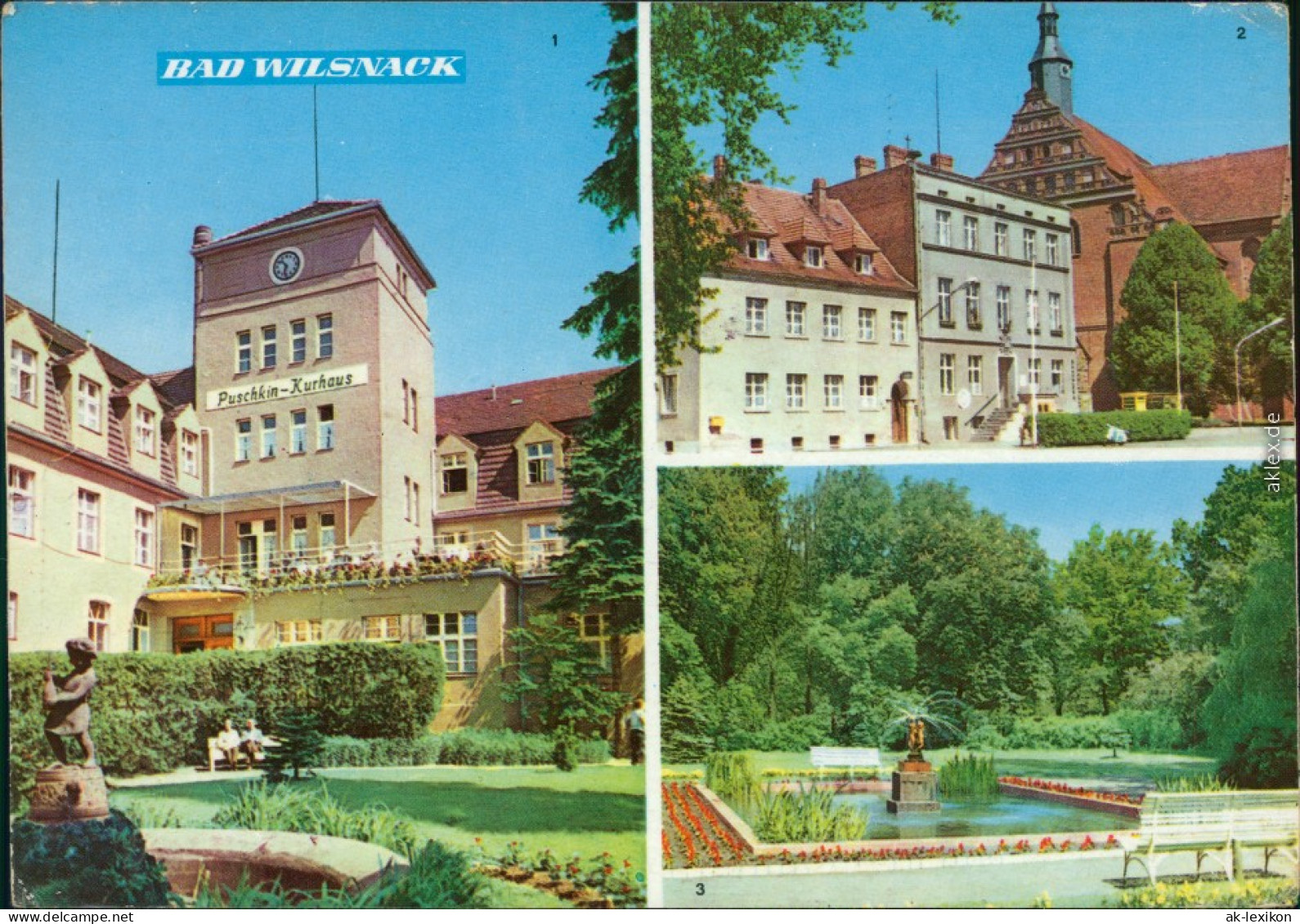Bad Wilsnack 1. Puschkin-Kurhaus, 2. Rathaus, 3. Kurpark 1969 - Bad Wilsnack