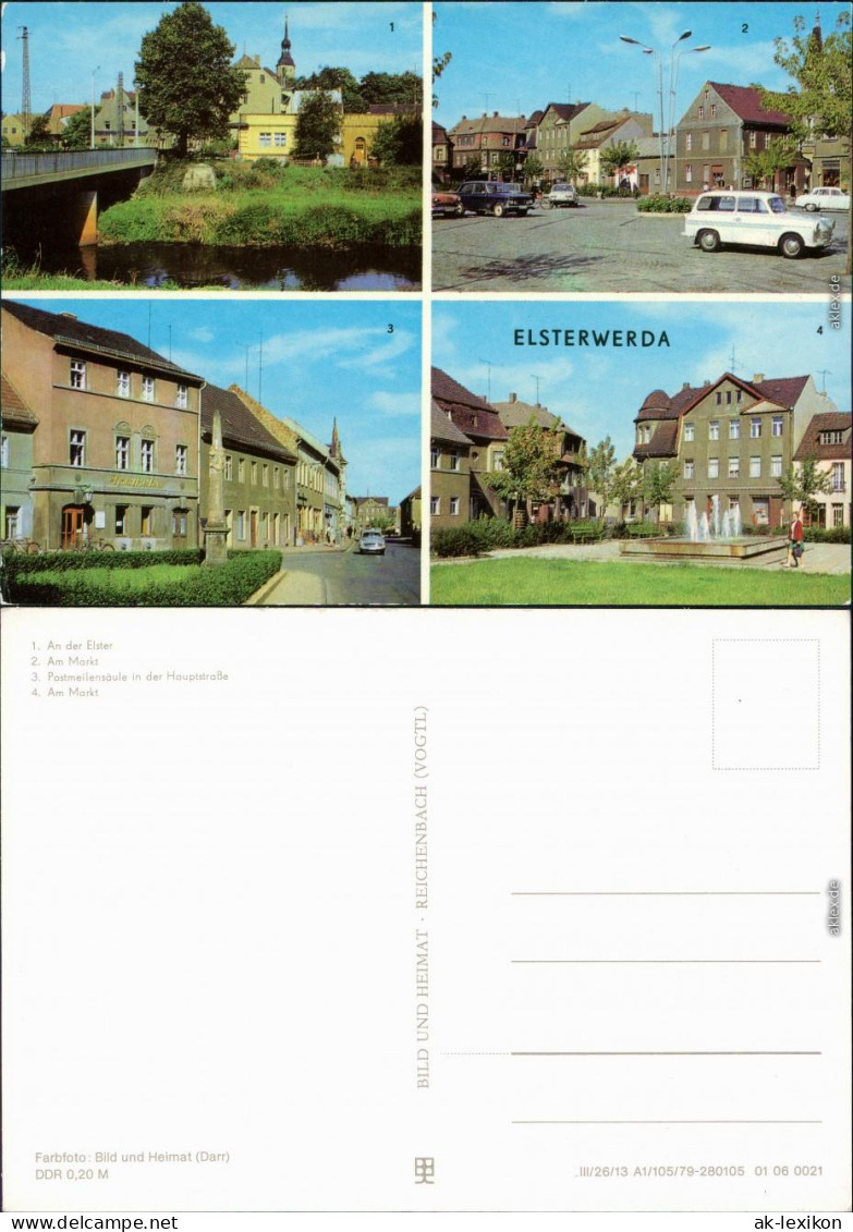 Elsterwerda Wikow Elster, Markt, Postmeilensäule In Der Hauptstraße 1979 - Elsterwerda
