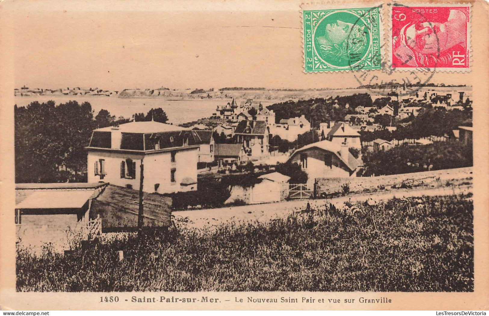 FRANCE - Saint Pair Sur Mer - Le Nouveau Saint Pair Et Vue Sur Granville - Carte Postale Ancienne - Saint Pair Sur Mer