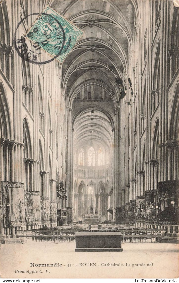 FRANCE - Normandie - Rouen - Vue Intérieur De La Cathédrale - La Grande Nef - Carte Postale Ancienne - Rouen