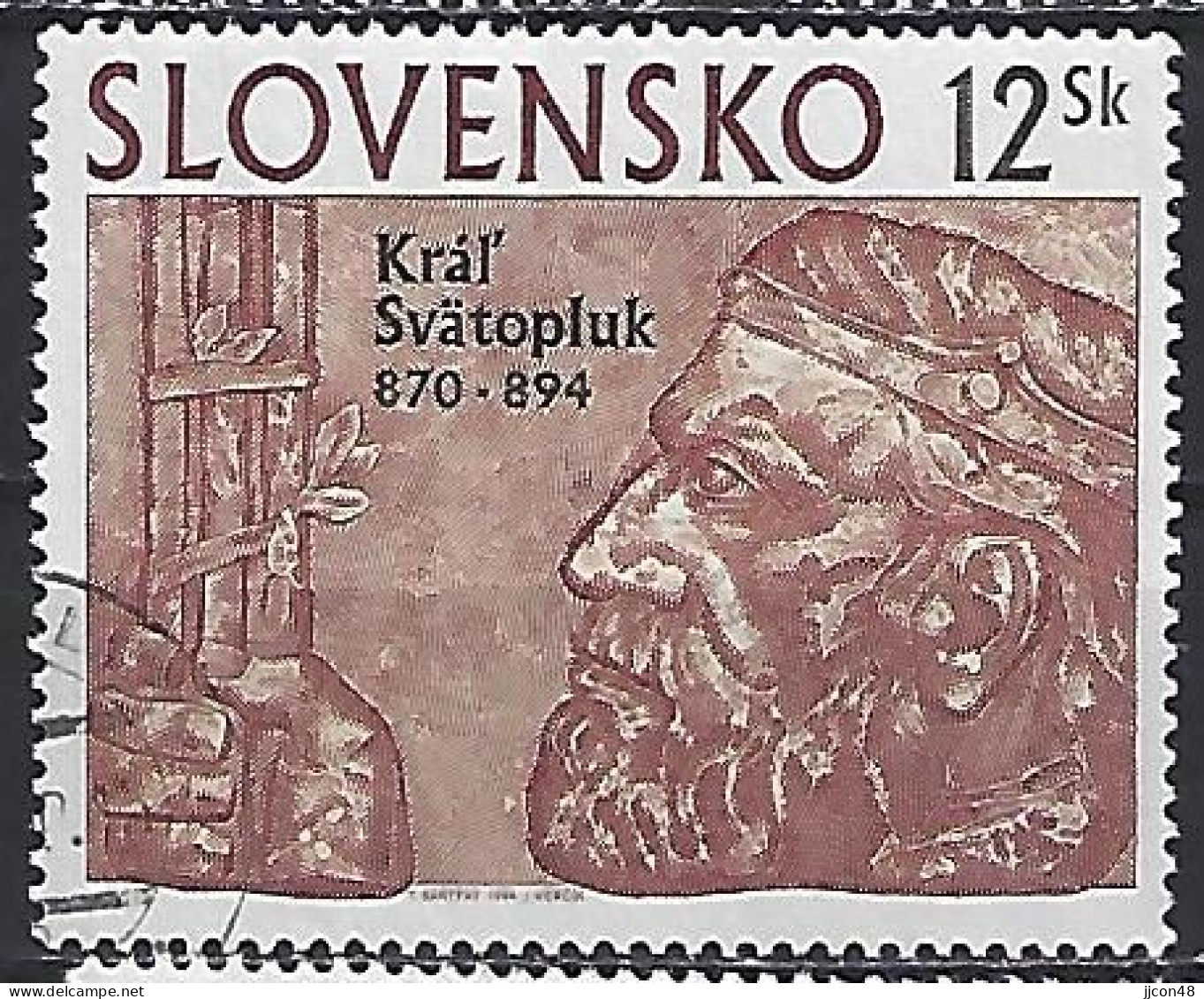 Slovakia 1994  King Swatopluk (o) Mi.198 - Oblitérés